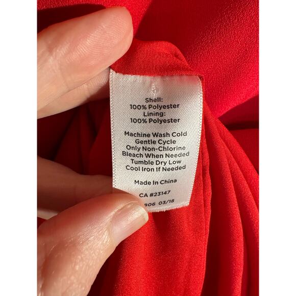 Talbots Dress Womens 4 Red Knee Length Office Eyelet Classic Modest Professional - Picture 4 of 7